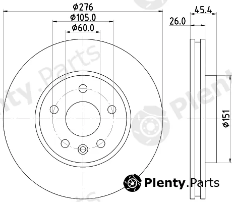 Hella Pagid 8DD355122-841 — Brake Disc PRO