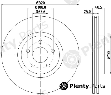 Hella Pagid 8DD355128-541 — Brake Disc PRO High Carbon