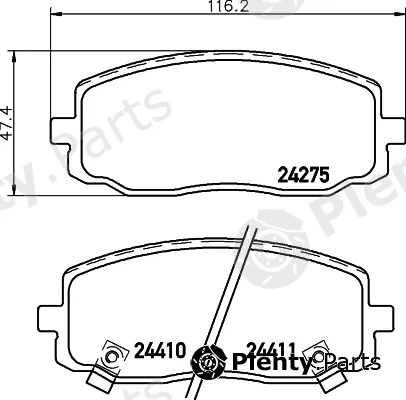 Hella Pagid 8DB355028-351 — Brake Pad Set, disc brake NAO