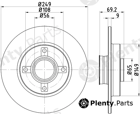 Hella Pagid 8DD355123-281 — Brake Disc PRO