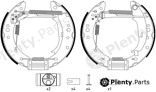 Hella Pagid 8DB355022-931 — Brake Shoe Set Shoe Kit Pro