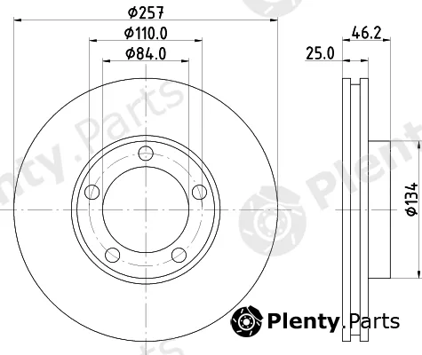 Hella Pagid 8DD355105-181 — Brake Disc