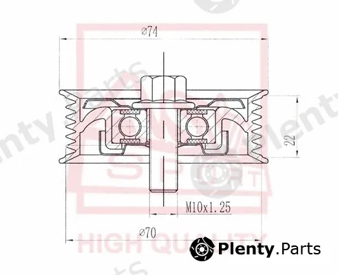 Asva RNBP-002 — Tensioner Pulley, V-belt