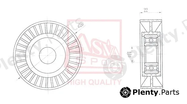 Asva HYBP-018 — Tensioner Pulley, V-belt
