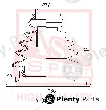 Asva ASBT-108 — Bellow, drive shaft