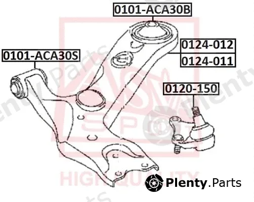 Asva 0101-ACA30B — Mounting, control/trailing arm