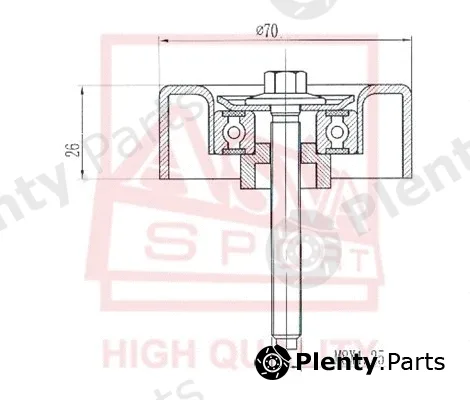 Asva MZBP-010 — Tensioner Pulley, V-belt