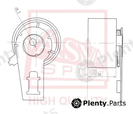 Asva HYBP-017 — Tensioner Pulley, V-belt