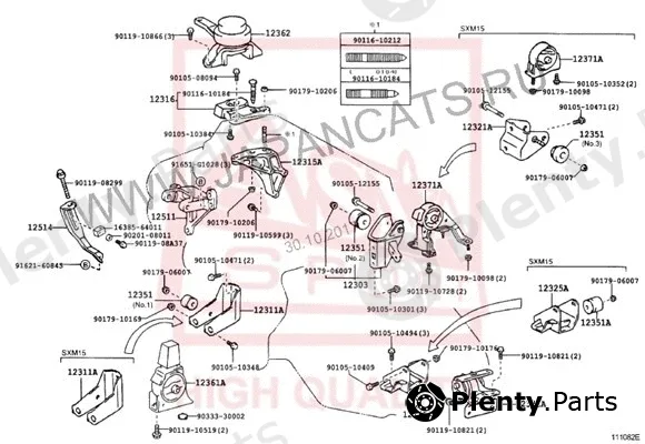 Asva 0112-SXM10RH — Mounting, engine