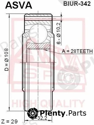 Asva BIUR-342 — Joint Kit, drive shaft