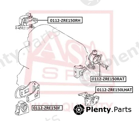 Asva 0112-ZRE150F — Mounting, engine