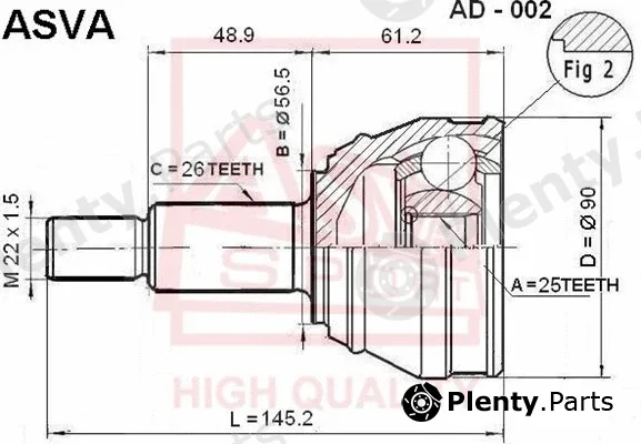 Asva AD-002 — Joint Kit, drive shaft