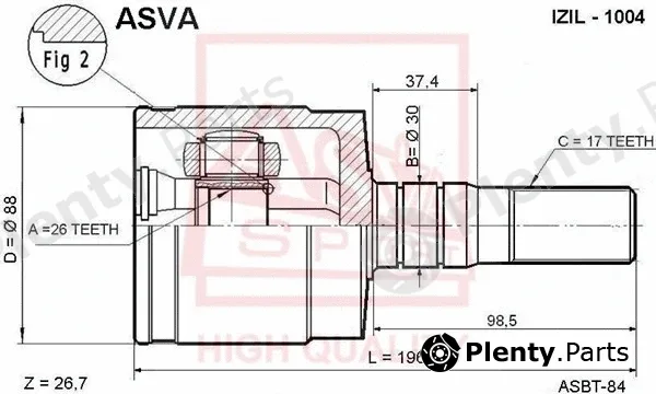Asva ISIL-1004 — Joint Kit, drive shaft