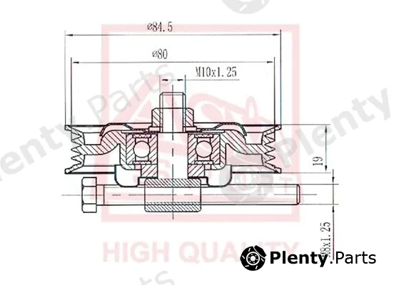 Asva NSBP-019 — Tensioner Pulley, V-belt