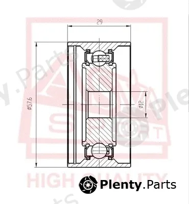 Asva TYBP-017 — Tensioner Pulley, V-belt