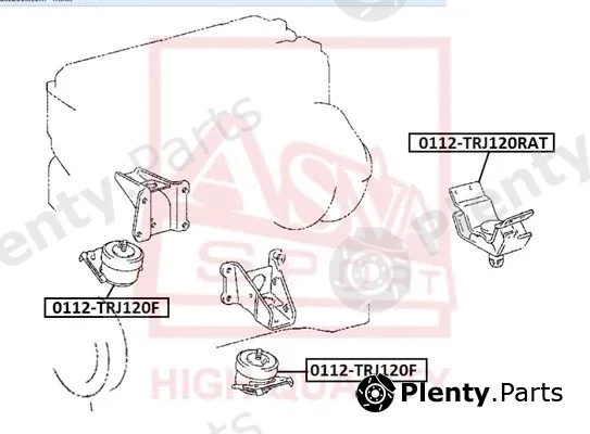 Asva 0112-TRJ120F — Mounting, engine