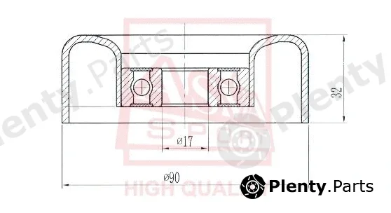 Asva FDBP-004 — Tensioner Pulley, V-belt
