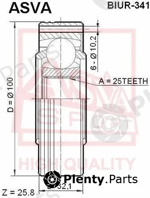Asva BIUR-341 — Joint Kit, drive shaft