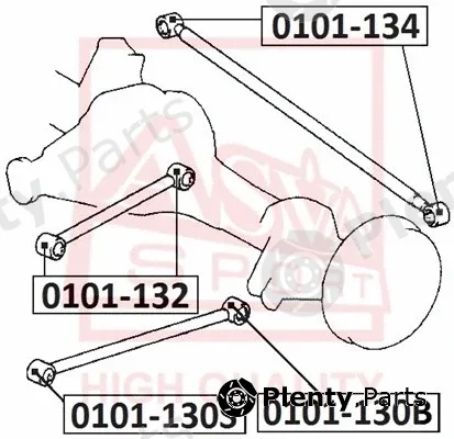 Asva 0101-130B — Mounting, control/trailing arm