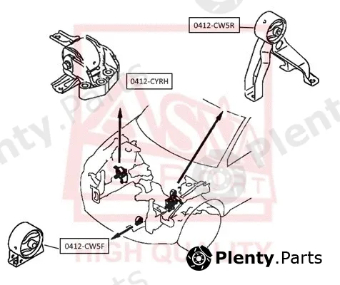 Asva 0412-CW5R — Mounting, engine