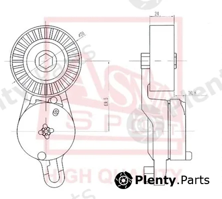 Asva TYBT-003 — Belt Tensioner, V-ribbed belt