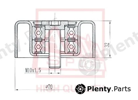 Asva TYBP-007 — Tensioner Pulley, V-belt