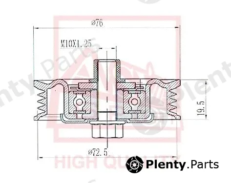 Asva HNBP-004 — Tensioner Pulley, V-belt