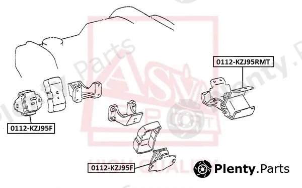 Asva 0112-KZJ95RMT — Mounting, engine