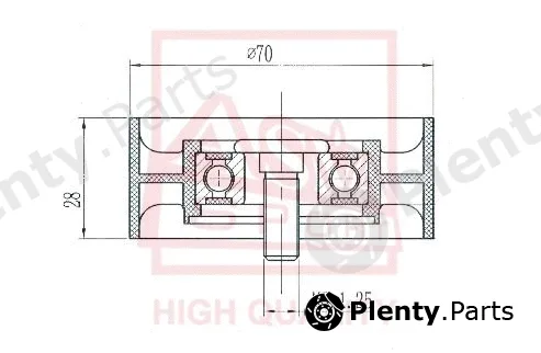 Asva TYBP-057 — Tensioner Pulley, V-belt
