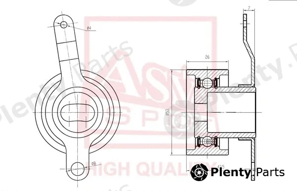 Asva HNBP-005 — Tensioner Pulley, V-belt
