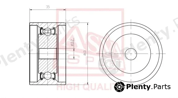 Asva HYBP-022 — Tensioner Pulley, V-belt