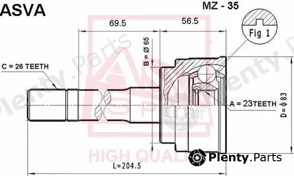 Asva MZ-35 — Joint Kit, drive shaft