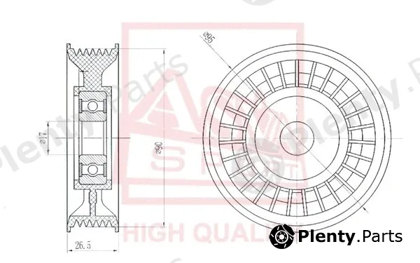 Asva FDBP-005 — Tensioner Pulley, V-belt