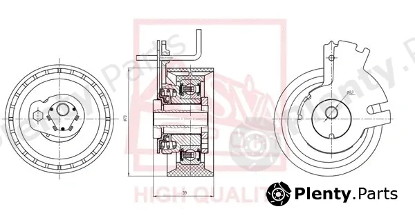 Asva CTBP-001 — Tensioner Pulley, V-belt