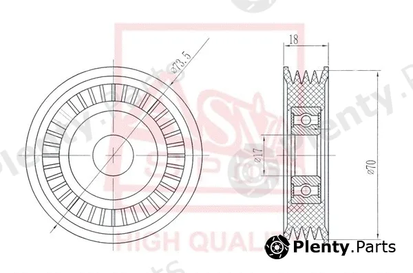 Asva SBBP-005 — Tensioner Pulley, V-belt