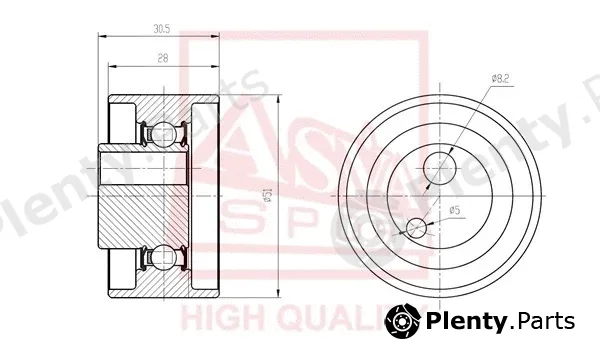 Asva SZBP-006 — Tensioner Pulley, V-belt