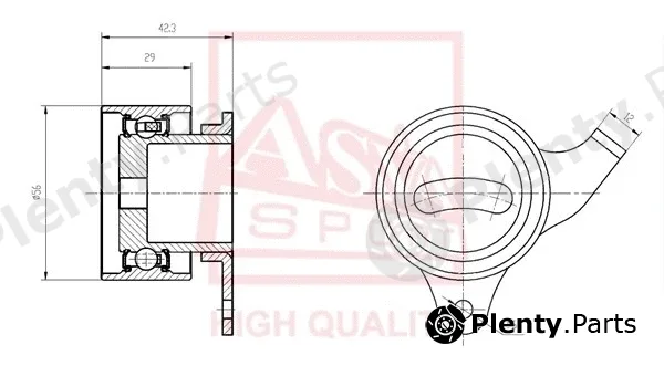 Asva TYBP-020 — Tensioner Pulley, V-belt