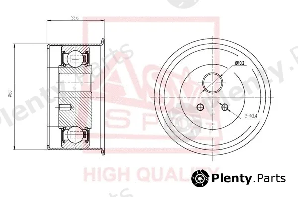Asva MTBP-007 — Tensioner Pulley, V-belt