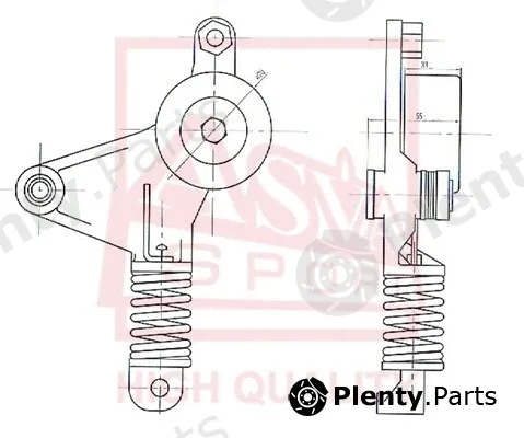 Asva TYBT-002 — Belt Tensioner, V-ribbed belt