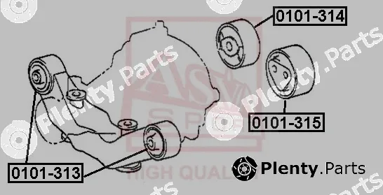 Asva 0101-314 — Mounting, control/trailing arm