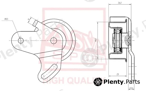 Asva HYBP-003 — Tensioner Pulley, V-belt