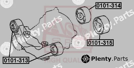 Asva 0101-313 — Mounting, control/trailing arm