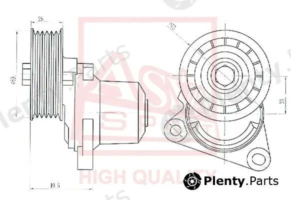 Asva MZBP-005 — Tensioner Pulley, V-belt