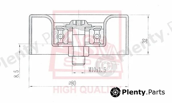 Asva MTBP-022 — Tensioner Pulley, V-belt