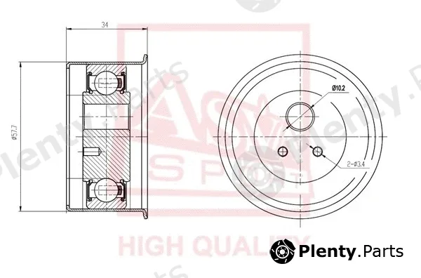 Asva MTBP-011 — Tensioner Pulley, V-belt