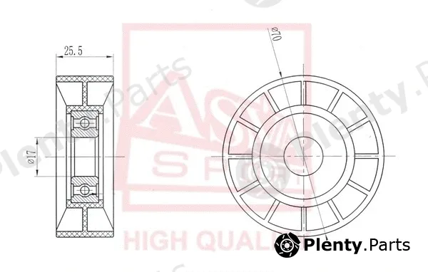 Asva FDBP-011 — Tensioner Pulley, V-belt