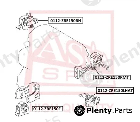 Asva 0112-ZRE150RMT — Mounting, engine