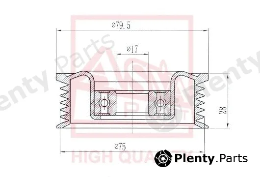 Asva MZBP-008 — Tensioner Pulley, V-belt