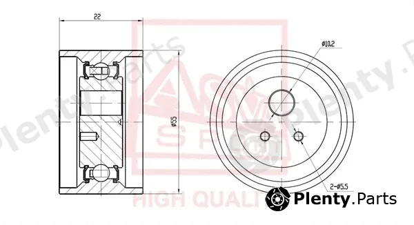 Asva RNBP-004 — Tensioner Pulley, V-belt