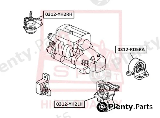 Asva 0312-YH2LH — Mounting, engine